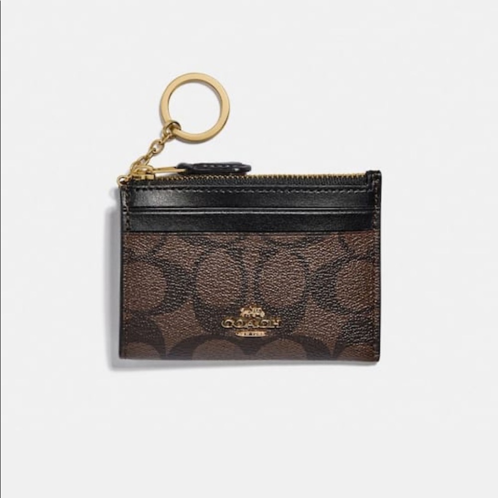 Coach Mini Skinny Id Case In Signature Canvas